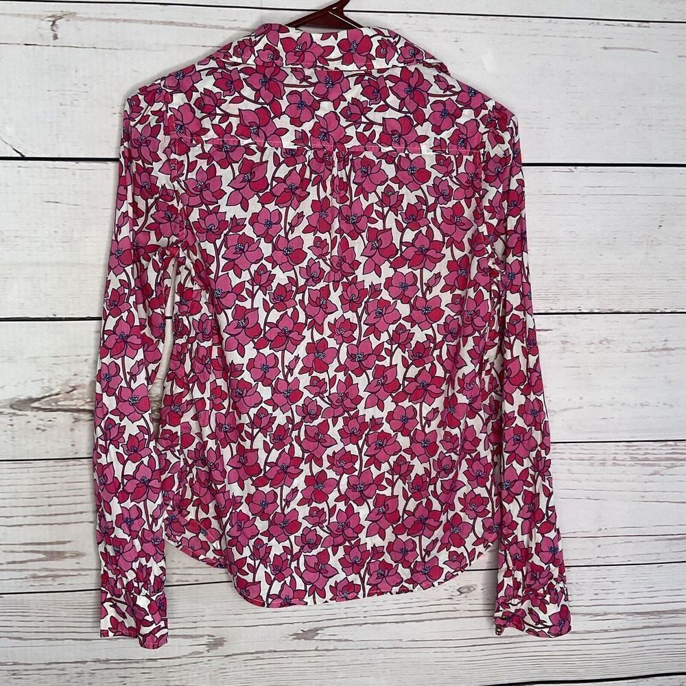 Lilly Pulitzer Womens Shirt Size 2 Pink Floral Blouse Long Sleeve Button Front - Picture 6 of 9